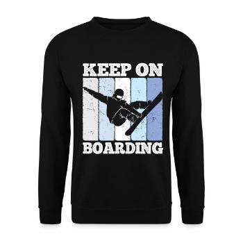 Snowboard Spruch für Snowboarder - Unisex Pullover - Schwarz - Vorne - Alina (178cm) & Michal (187cm)