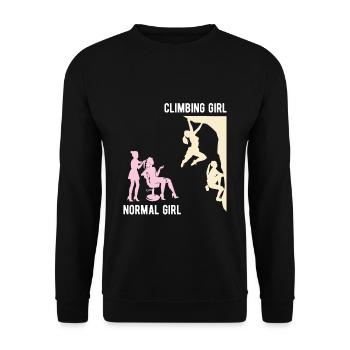 Klettern Bouldern - Unisex Pullover - Schwarz - Vorne - Alina (178cm) & Michal (187cm)