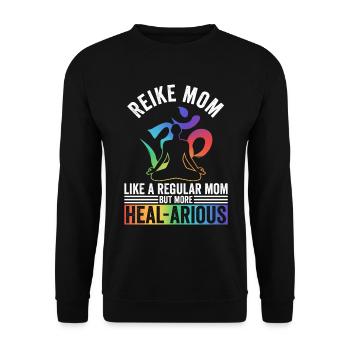 Reiki Mutter Energieheilerin Mama - Unisex Sweatshirt - black - Front - Alina (178cm) & Michal (187cm)