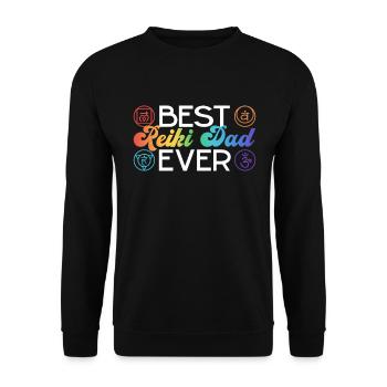 Reikimeister Papa Reiki Vater - Unisex Pullover - Schwarz - Vorne - Alina (178cm) & Michal (187cm)