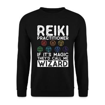 Reiki Praktiker Für Ganzheitliches Reiki Chakra - Unisex Sweatshirt - black - Front - Alina (178cm) & Michal (187cm)