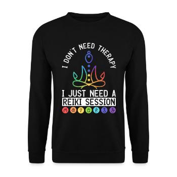 Ganzheitlicher Reiki Und Chakra - Unisex Sweatshirt - black - Front - Alina (178cm) & Michal (187cm)