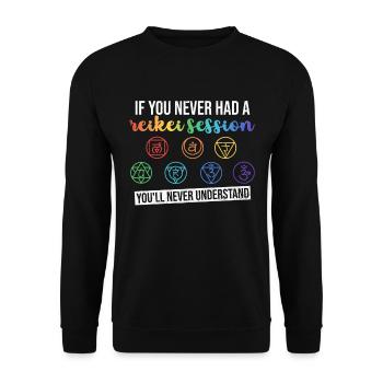 Reiki - Unisex Pullover - Schwarz - Vorne - Alina (178cm) & Michal (187cm)