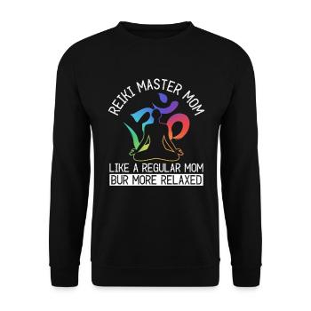 Reiki Matser Mutter Für Energie Mama - Unisex Sweatshirt - black - Front - Alina (178cm) & Michal (187cm)