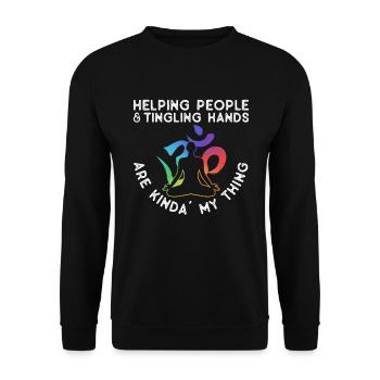 Reiki - Unisex Pullover - Schwarz - Vorne - Alina (178cm) & Michal (187cm)