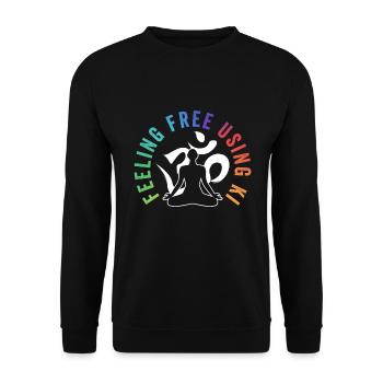 Reiki Meister Und Reike Praktizierender - Unisex Pullover - Schwarz - Vorne - Alina (178cm) & Michal (187cm)