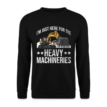Bagger Schwermaschinenbediener Baggerfahrer - Sweat-shirt Unisexe - noir - Devant - Alina (178cm) & Michal (187cm)