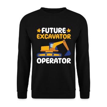Baggerfahrer Kind Schwermaschinenfahrer bagger - Unisex Sweatshirt - black - Front - Alina (178cm) & Michal (187cm)