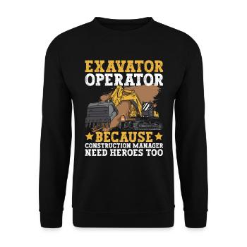 Baggerlader Bagger - Sweat-shirt Unisexe - noir - Devant - Alina (178cm) & Michal (187cm)