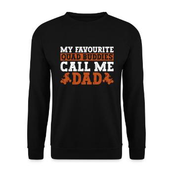 Quad Fahrender Vater Und Quad Fahrender Papa - Unisex Pullover - Schwarz - Vorne - Alina (178cm) & Michal (187cm)
