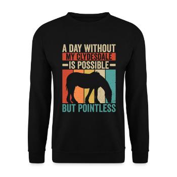 Clydesdale Reiter Schottisches Pferd - Sweat-shirt Unisexe - noir - Devant - Alina (178cm) & Michal (187cm)
