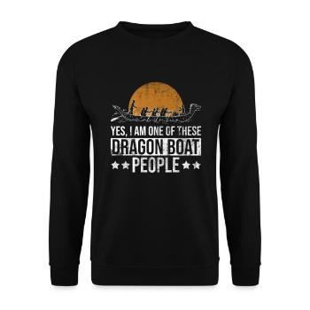 Drachenboot Paddeln Und Drachenbootrennen - Unisex Pullover - Schwarz - Vorne - Alina (178cm) & Michal (187cm)