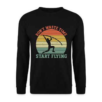 Stabhochsprung Stabhochspringen - Unisex Sweatshirt - black - Front - Alina (178cm) & Michal (187cm)