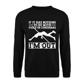 Stabhochspringer Stabhochsprung - Unisex Sweatshirt - black - Front - Alina (178cm) & Michal (187cm)