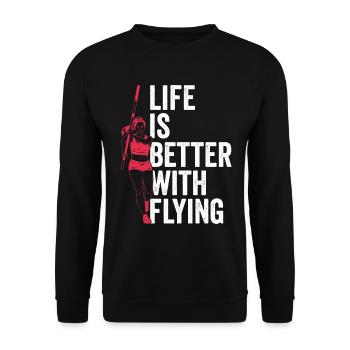 Stabhochspringerin Stabhochspringen - Unisex Sweatshirt - black - Front - Alina (178cm) & Michal (187cm)