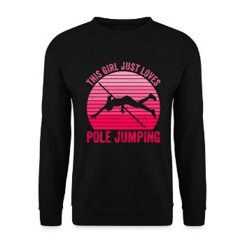 Stabhochspringer Mädchen Stabhochspringen - Unisex Pullover - Schwarz - Vorne - Alina (178cm) & Michal (187cm)