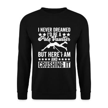 Stabhochsprung Stabhochspringer - Unisex Pullover - Schwarz - Vorne - Alina (178cm) & Michal (187cm)