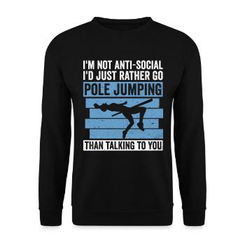 Stabhochspringer Stabhochspringen - Unisex Pullover - Schwarz - Vorne - Alina (178cm) & Michal (187cm)