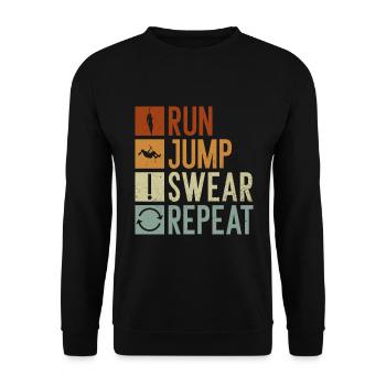 Stabhochspringer Stabhochsprung - Unisex Sweatshirt - black - Front - Alina (178cm) & Michal (187cm)