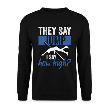 Stabhochsprung Stabhochspringen - Unisex Sweatshirt - black - Front - Alina (178cm) & Michal (187cm)