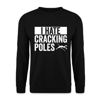Stabhochspringer Stabhochsprung Stabhochspringen - Unisex Pullover - Schwarz - Vorne - Alina (178cm) & Michal (187cm)