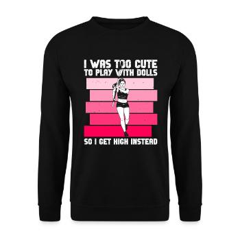 Stabhochsprung Mädchen Stabhochspringen - Unisex Sweatshirt - black - Front - Alina (178cm) & Michal (187cm)