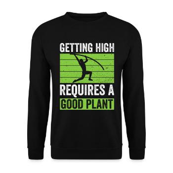 Stabhochspringer Stabhochsprung - Unisex Sweatshirt - black - Front - Alina (178cm) & Michal (187cm)