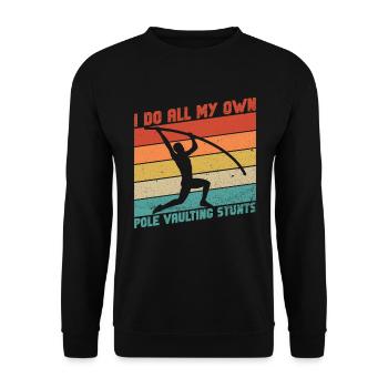 Stabhochsprung Stabhochspringen Leichtathlet - Unisex Sweatshirt - black - Front - Alina (178cm) & Michal (187cm)