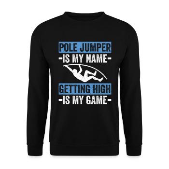 Stabhochsprung Stabhochspringer - Unisex Sweatshirt - black - Front - Alina (178cm) & Michal (187cm)