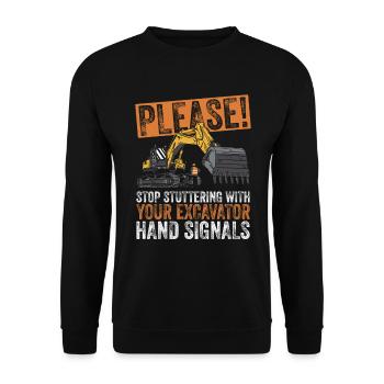 Bagger Bauarbeiter Baggerfahrer - Sweat-shirt Unisexe - noir - Devant - Alina (178cm) & Michal (187cm)