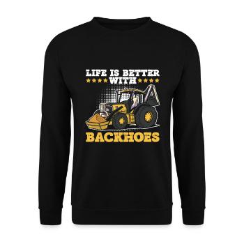 Baggerfahrer Und Bagger fahren - Sweat-shirt Unisexe - noir - Devant - Alina (178cm) & Michal (187cm)