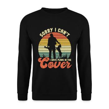 Wachteljäger Wachteljagd Jäger - Unisex Sweatshirt - black - Front - Alina (178cm) & Michal (187cm)