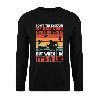 Wachtel Jäger - Unisex Pullover - Schwarz - Vorne - Alina (178cm) & Michal (187cm)