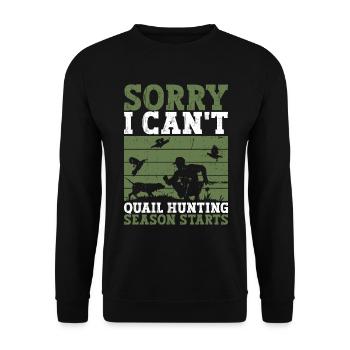 Wachtel Jäger Vogeljagd Wachteljagd - Unisex Sweatshirt - black - Front - Alina (178cm) & Michal (187cm)