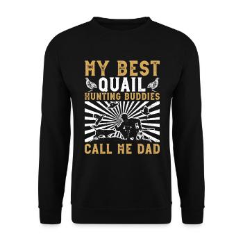 Wachteljäger Papa Wachtel Jagd - Unisex Sweatshirt - black - Front - Alina (178cm) & Michal (187cm)