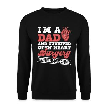 Herztransplantation Papa Opean Heart Surgery - Sweat-shirt Unisexe - noir - Devant - Alina (178cm) & Michal (187cm)
