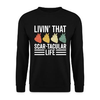 Herz OP Herztransplantation - Unisex Sweatshirt - black - Front - Alina (178cm) & Michal (187cm)