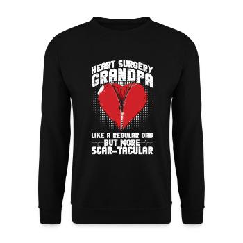Survivant de Herzchirurgie Opa und Herztransplantation - Sweat-shirt Unisexe - noir - Devant - Alina (178cm) & Michal (187cm)