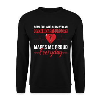 Open -Herz -Operation Mama Und Vater Eines Bypass - Sweat-shirt Unisexe - noir - Devant - Alina (178cm) & Michal (187cm)