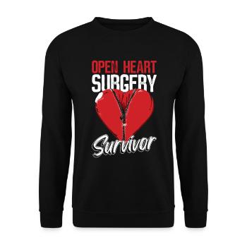 Herzoperation Survivor Genesung - Sweat-shirt Unisexe - noir - Devant - Alina (178cm) & Michal (187cm)