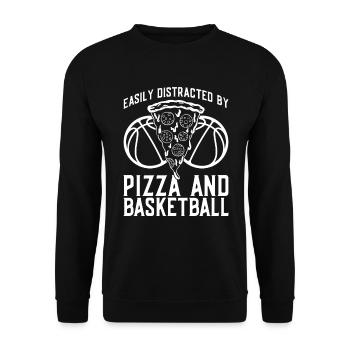 Pizza Pizzabäcker Basketball Und Pizza - Unisex Sweatshirt - black - Front - Alina (178cm) & Michal (187cm)