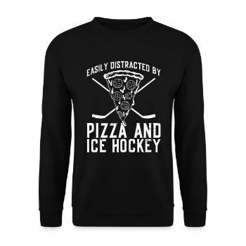 Pizza Pizzabäcker Eishockey - Unisex Sweatshirt - black - Front - Alina (178cm) & Michal (187cm)