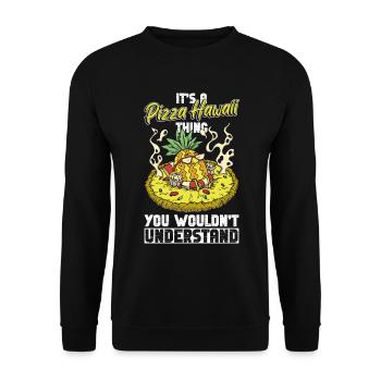 Pizza Hawaii - Unisex Sweatshirt - black - Front - Alina (178cm) & Michal (187cm)