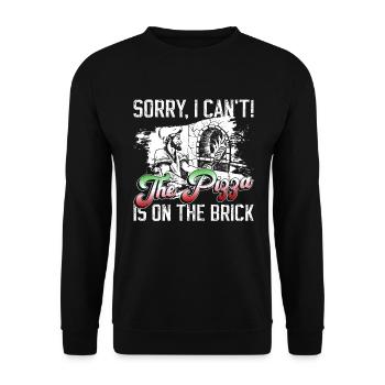 Pizzabäcker Pizza - Unisex Sweatshirt - black - Front - Alina (178cm) & Michal (187cm)