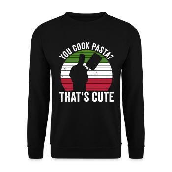 Pizza Italienischer Pizzabäcker - Unisex Sweatshirt - black - Front - Alina (178cm) & Michal (187cm)