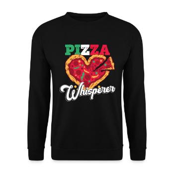 Pizza Whisperer Pizzabäcker Pizzaolo - Unisex Sweatshirt - black - Front - Alina (178cm) & Michal (187cm)