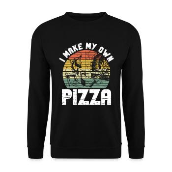 Pizza Pizzabäcker - Unisex Sweatshirt - black - Front - Alina (178cm) & Michal (187cm)