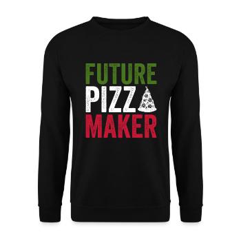 Pizza Future pizzabäcker Angehender Pizzaexperte - Unisex Sweatshirt - black - Front - Alina (178cm) & Michal (187cm)