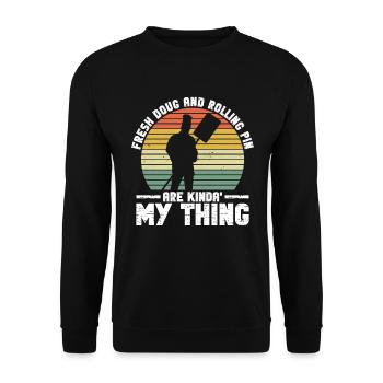 Pizzabäcker Pizza Pizzaolo Pizza Backen - Unisex Sweatshirt - black - Front - Alina (178cm) & Michal (187cm)
