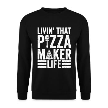 Pizzabäcker Pizzaexperten Pizza - Unisex Sweatshirt - black - Front - Alina (178cm) & Michal (187cm)